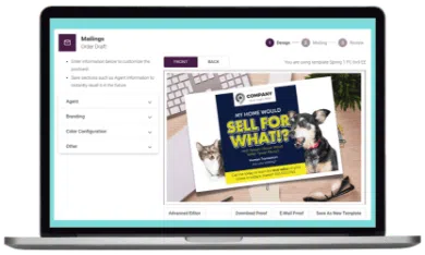 Template customization on laptop screen